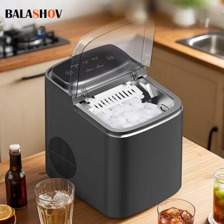 Máquina de hielo inteligente compacta BALASHOV: rápida, portátil, control táctil
